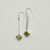 Earrings With Peridot Gemstone in 925 Sterling Silver Handmade