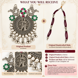 Mohnaa Radha Madhav Mayur Heritage Pendant Set