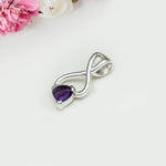 Elegant Pendant with Amethyst Gemstone in 925 Silver