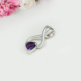 Elegant Pendant with Amethyst Gemstone in 925 Silver