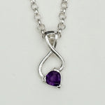 Elegant Pendant with Amethyst Gemstone in 925 Silver