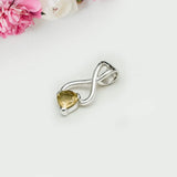 Elegant Pendant with Citrine Gemstone in 925 Silver