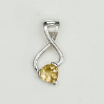 Elegant Pendant with Citrine Gemstone in 925 Silver