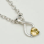 Elegant Pendant with Citrine Gemstone in 925 Silver