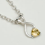 Elegant Pendant with Citrine Gemstone in 925 Silver