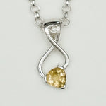 Elegant Pendant with Citrine Gemstone in 925 Silver