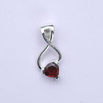 Elegant Pendant with Garnet Gemstone in 925 Silver