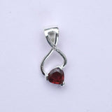Elegant Pendant with Garnet Gemstone in 925 Silver