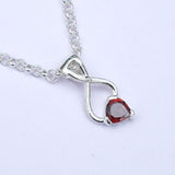 Elegant Pendant with Garnet Gemstone in 925 Silver