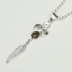 Feather Pendant With Labradorite Gemstone Handmade  In Solid Sterling Silver