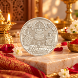 Mohnaa Jewels Lakshmi Saraswati Ganesha Silver Coin