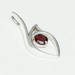 Garnet Gemstone Heart Pendent in Solid Sterling Silver