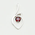 Garnet Gemstone Heart Pendent in Solid Sterling Silver