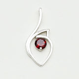 Garnet Gemstone Heart Pendent in Solid Sterling Silver