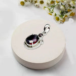 Garnet Stone Pendant In 925 Sterling Silver