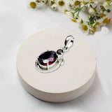 Garnet Stone Pendant In 925 Sterling Silver