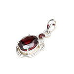 Garnet Stone Pendant In 925 Sterling Silver