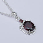 Garnet Stone Pendant In 925 Sterling Silver