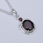 Garnet Stone Pendant In 925 Sterling Silver