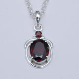 Garnet Stone Pendant In 925 Sterling Silver