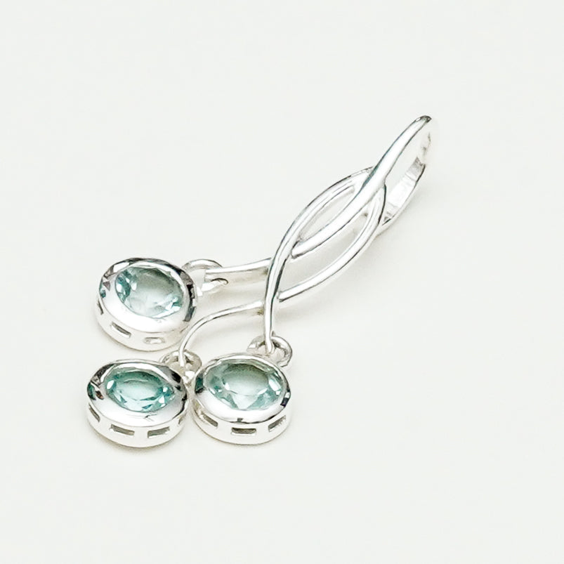 Handmade Pendant With Blue Topaz Gemstone In 925 Sterling Silver