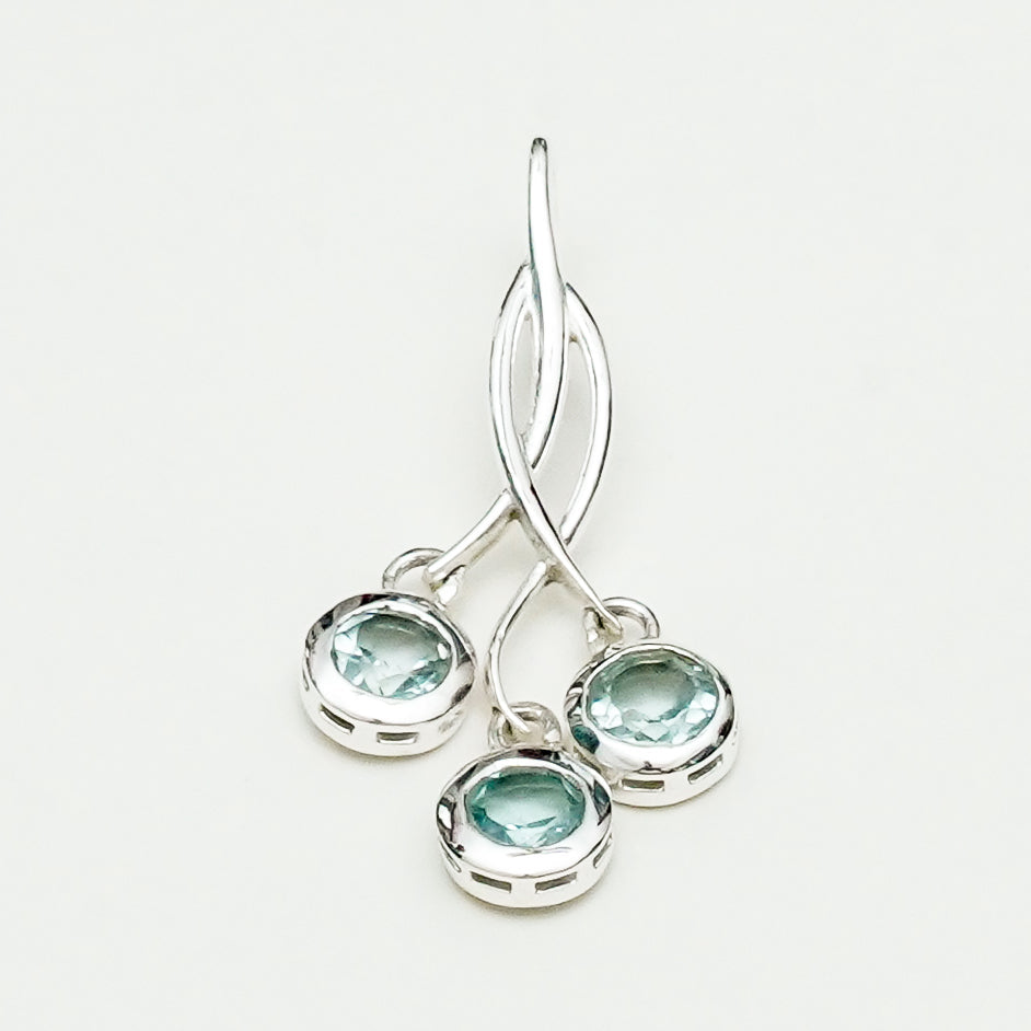 Handmade Pendant With Blue Topaz Gemstone In 925 Sterling Silver