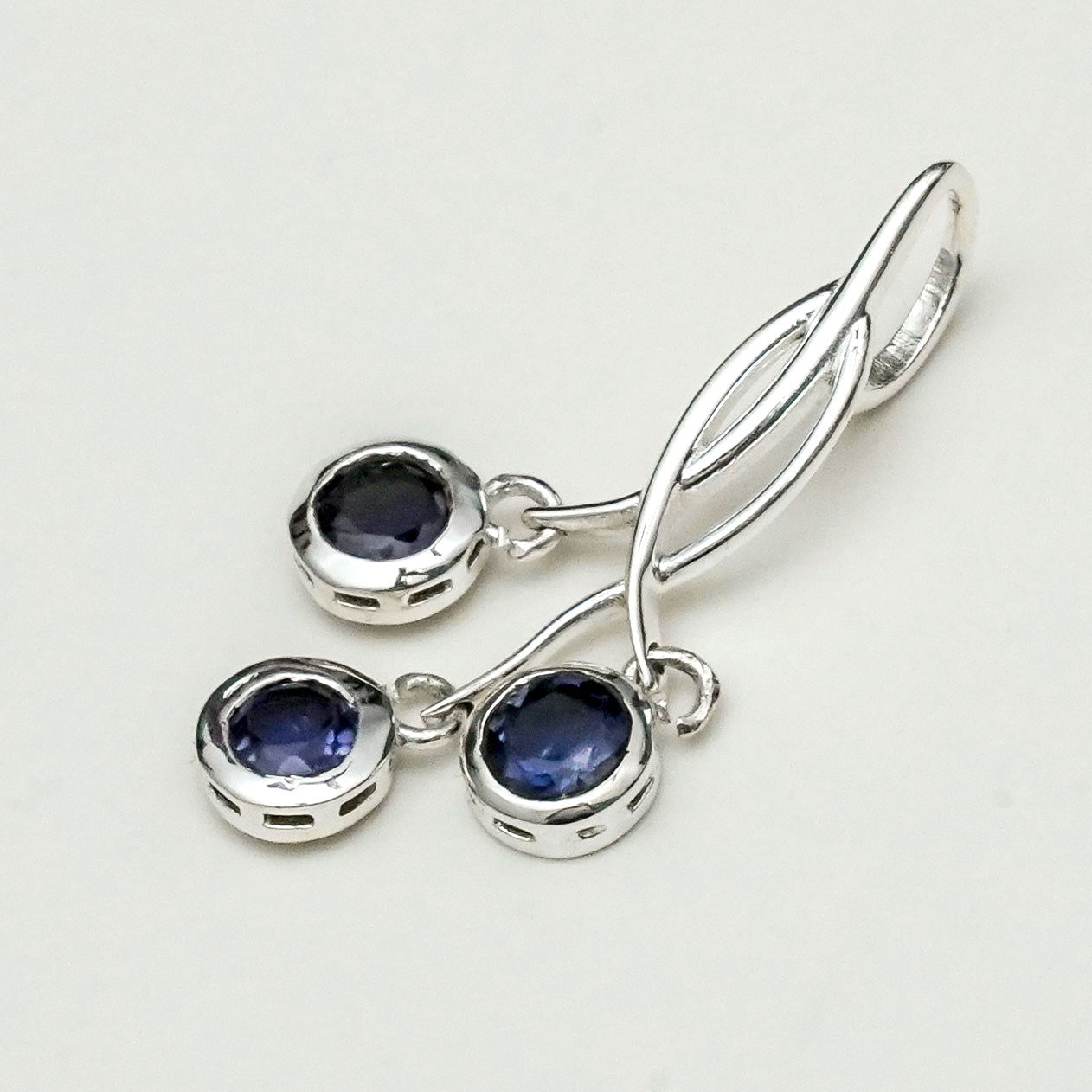 Handmade Pendant With Lolite Gemstone In 925 Sterling Silver