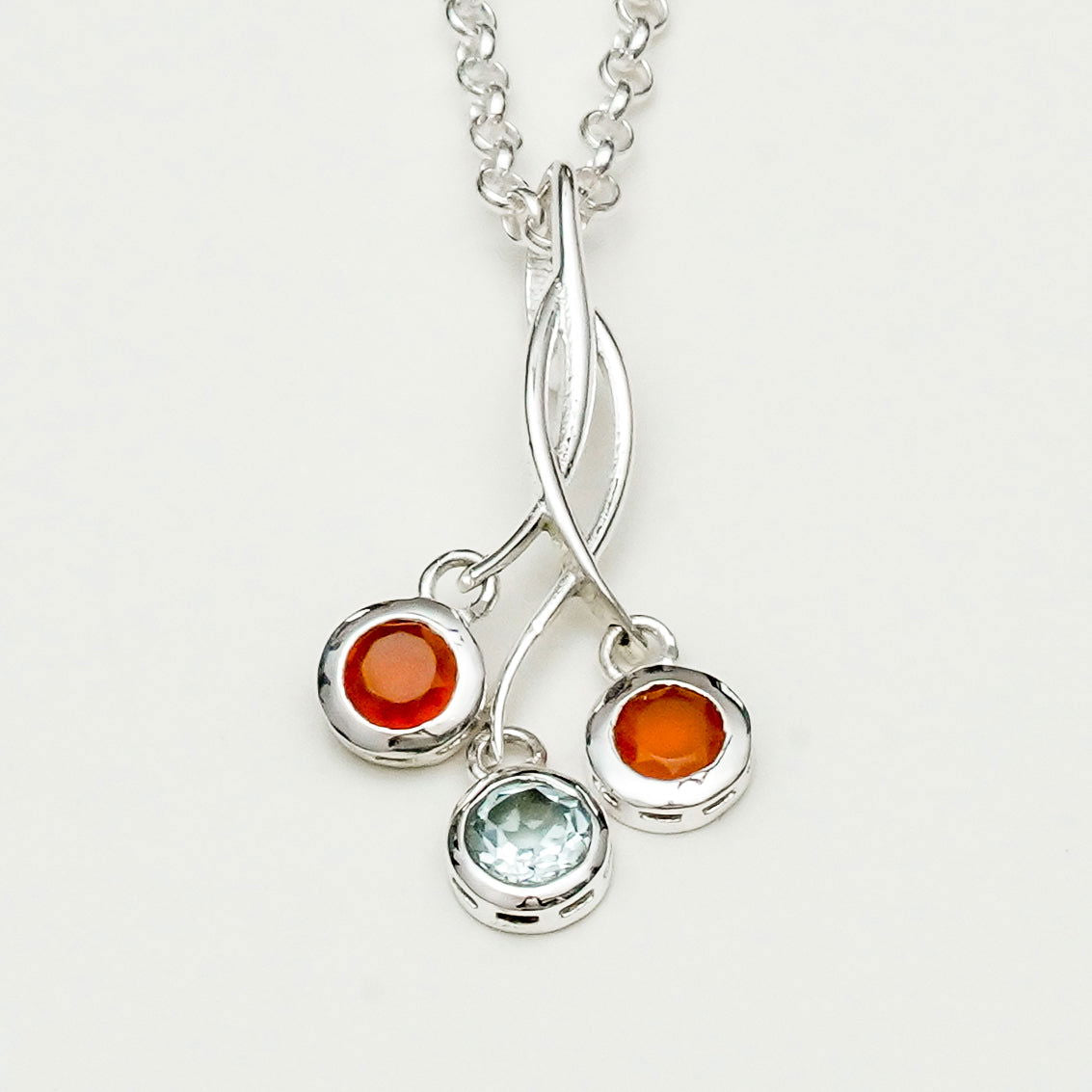 Handmade Pendant With Multi Stone In 925 Sterling Silver