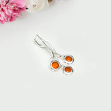 Handmade Pendant With Orange Stone In 925 Sterling Silver