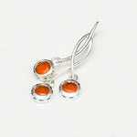 Handmade Pendant With Orange Stone In 925 Sterling Silver