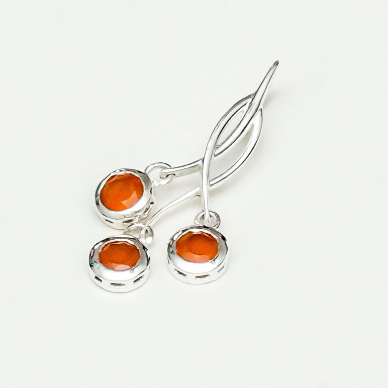 Handmade Pendant With Orange Stone In 925 Sterling Silver