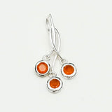 Handmade Pendant With Orange Stone In 925 Sterling Silver