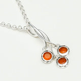 Handmade Pendant With Orange Stone In 925 Sterling Silver