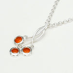 Handmade Pendant With Orange Stone In 925 Sterling Silver