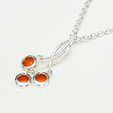 Handmade Pendant With Orange Stone In 925 Sterling Silver