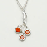Handmade Pendant With Orange Stone In 925 Sterling Silver