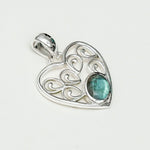 Heart Pendant With Labradorite Gemstone in 925 Solid Sterling Silver