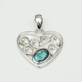 Heart Pendant With Labradorite Gemstone in 925 Solid Sterling Silver