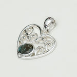 Heart Pendant With Labradorite Gemstone in 925 Solid Sterling Silver