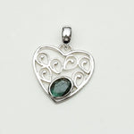 Heart Pendant With Labradorite Gemstone in 925 Solid Sterling Silver