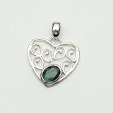 Heart Pendant With Labradorite Gemstone in 925 Solid Sterling Silver