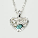 Heart Pendant With Labradorite Gemstone in 925 Solid Sterling Silver
