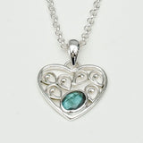 Heart Pendant With Labradorite Gemstone in 925 Solid Sterling Silver