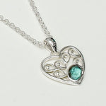 Heart Pendant With Labradorite Gemstone in 925 Solid Sterling Silver