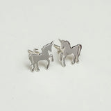 Horse Minimalist Earring In 925 Sterling Silver