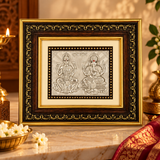 Mohnaa Jewels Lakshmi Ganesha Silver Frame with Ornate Golden Border