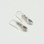 Leaf Earring With Semi Precious Iolite Gemstone In Solid 925 Sterling Silver