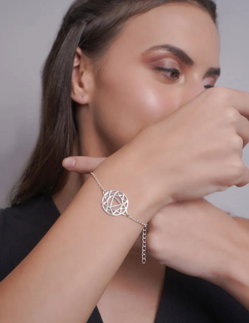 Mandala Design Bracelet in 925 Sterling Silver 404