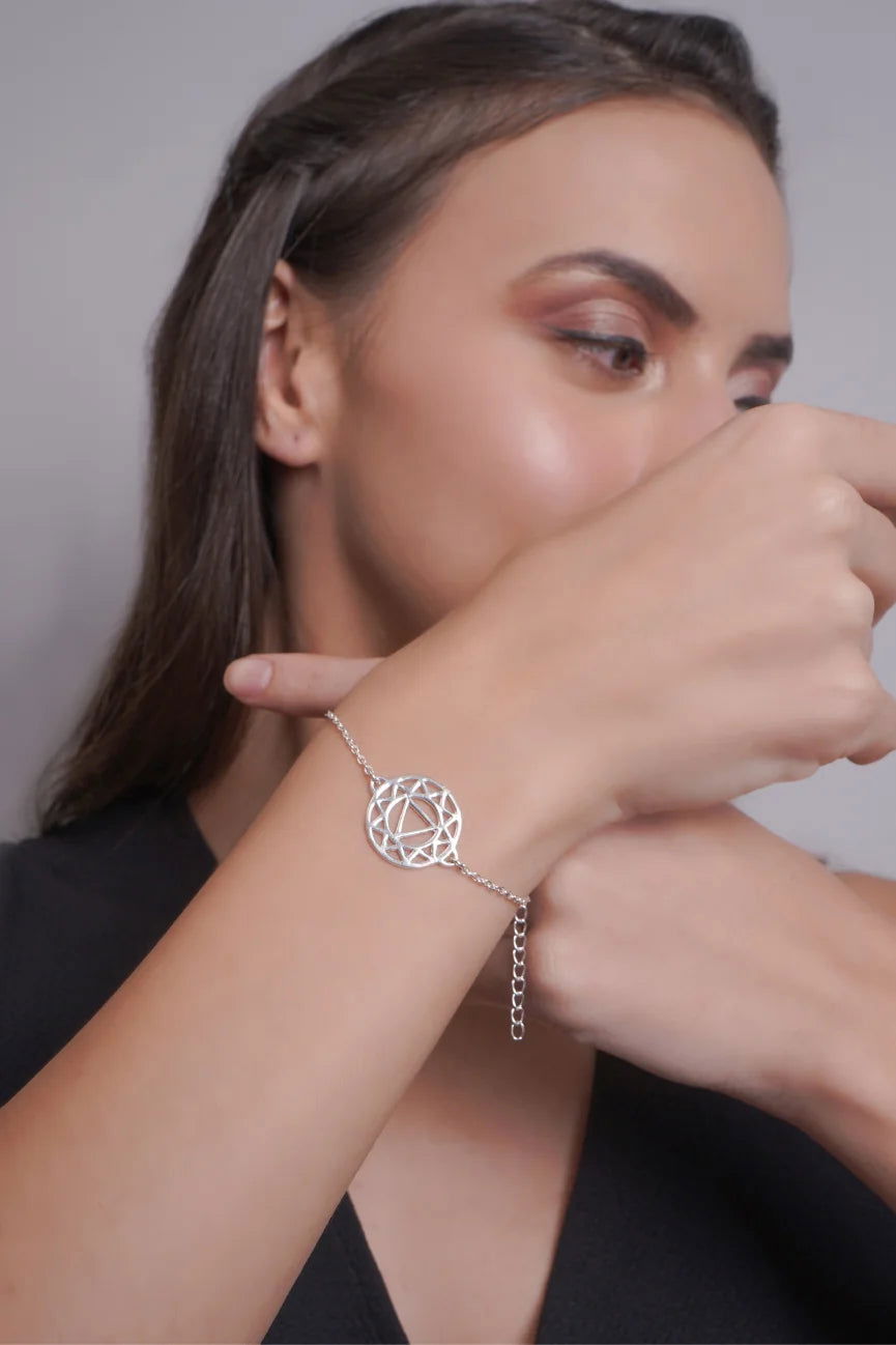 Mandala Design Bracelet in 925 Sterling Silver 404