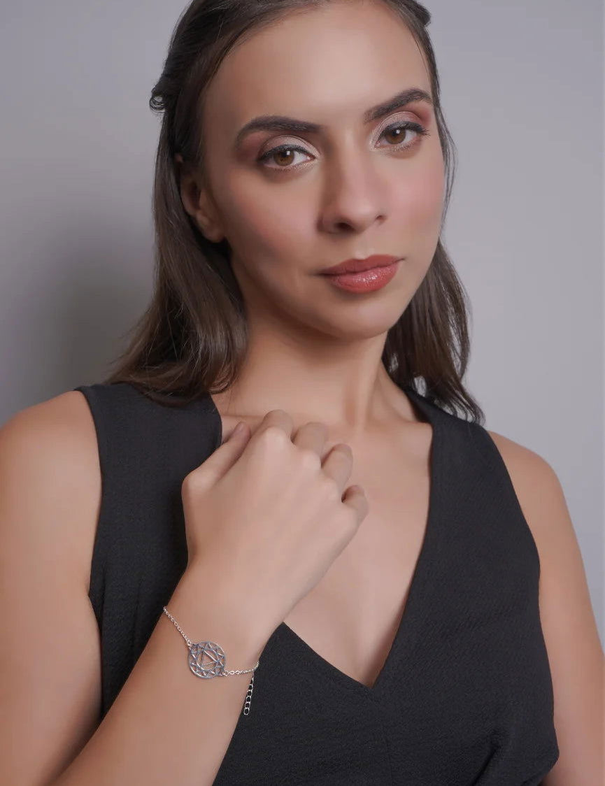 Mandala Design Bracelet in 925 Sterling Silver 404